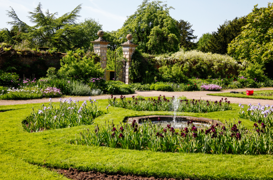 The beautiful gardens at Doddington Hall.