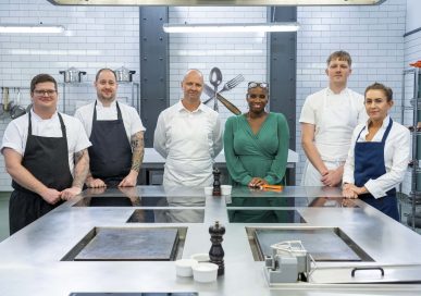 Gareth and his fellow competitors on Series 16 of the Great British Menu.