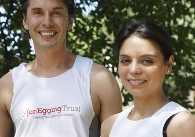 Dr Emma Egging with Prof. Brian Cox.