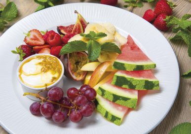 Fruit plate for a healthy brunch at The Parlour, Springfields