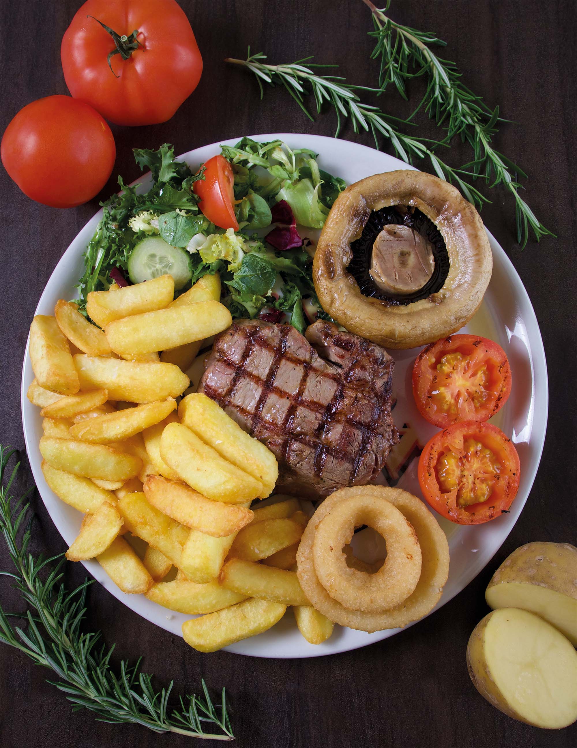 10oz Ribeye steak, £24.95.