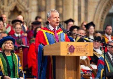 Chancellor of Lincoln’s Bishop Grosseteste University, Dr Tracy Borman, presented the doctorate to Peter Levy.