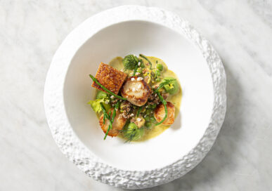 Scallops at the Pig & Whistle, Healing Manor.