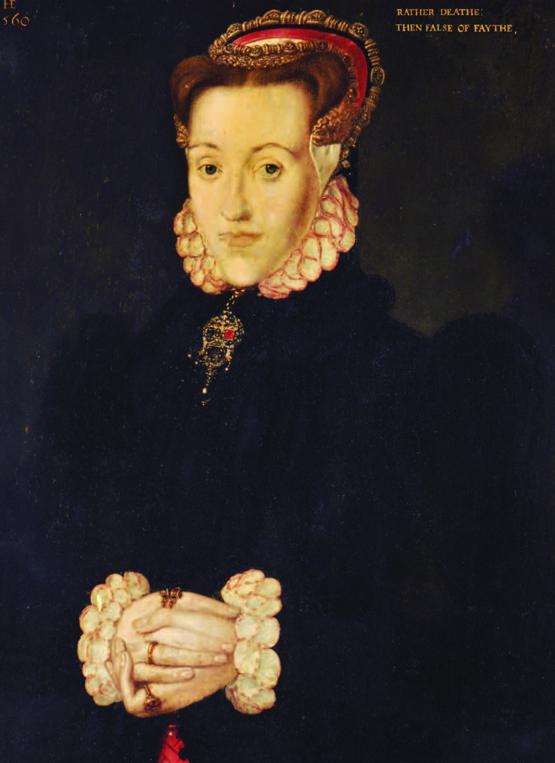 Painted portrait of Lincolnshire poet and Protestant reformer Anne Askew.
