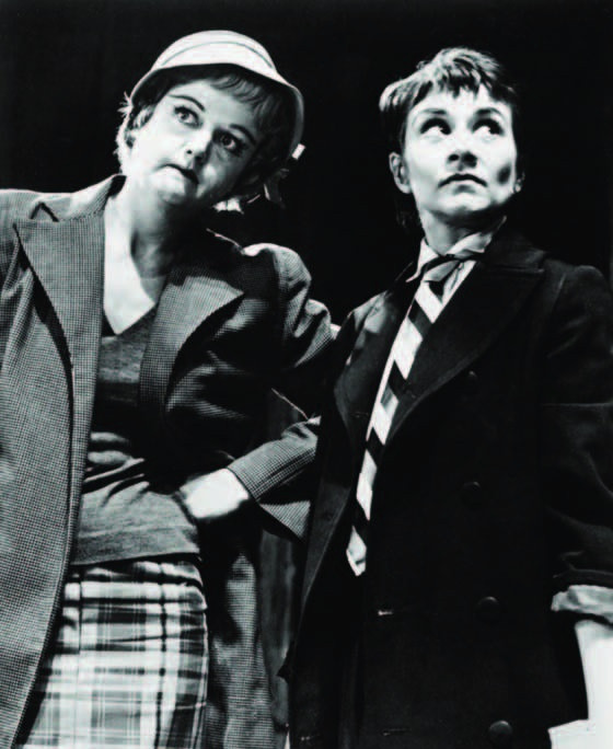 Black-and-white production photograph featuring Lincolnshire actor Dame Joan Plowright.