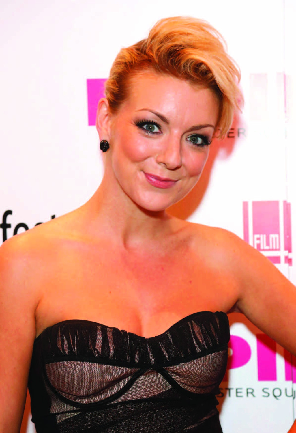 Colour portrait of Lincolnshire stage and screen actor Sheridan Smith at a film event.