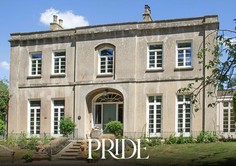 Georgian facade of the Grade II listed West Skirbeck property near Boston in Lincolnshire