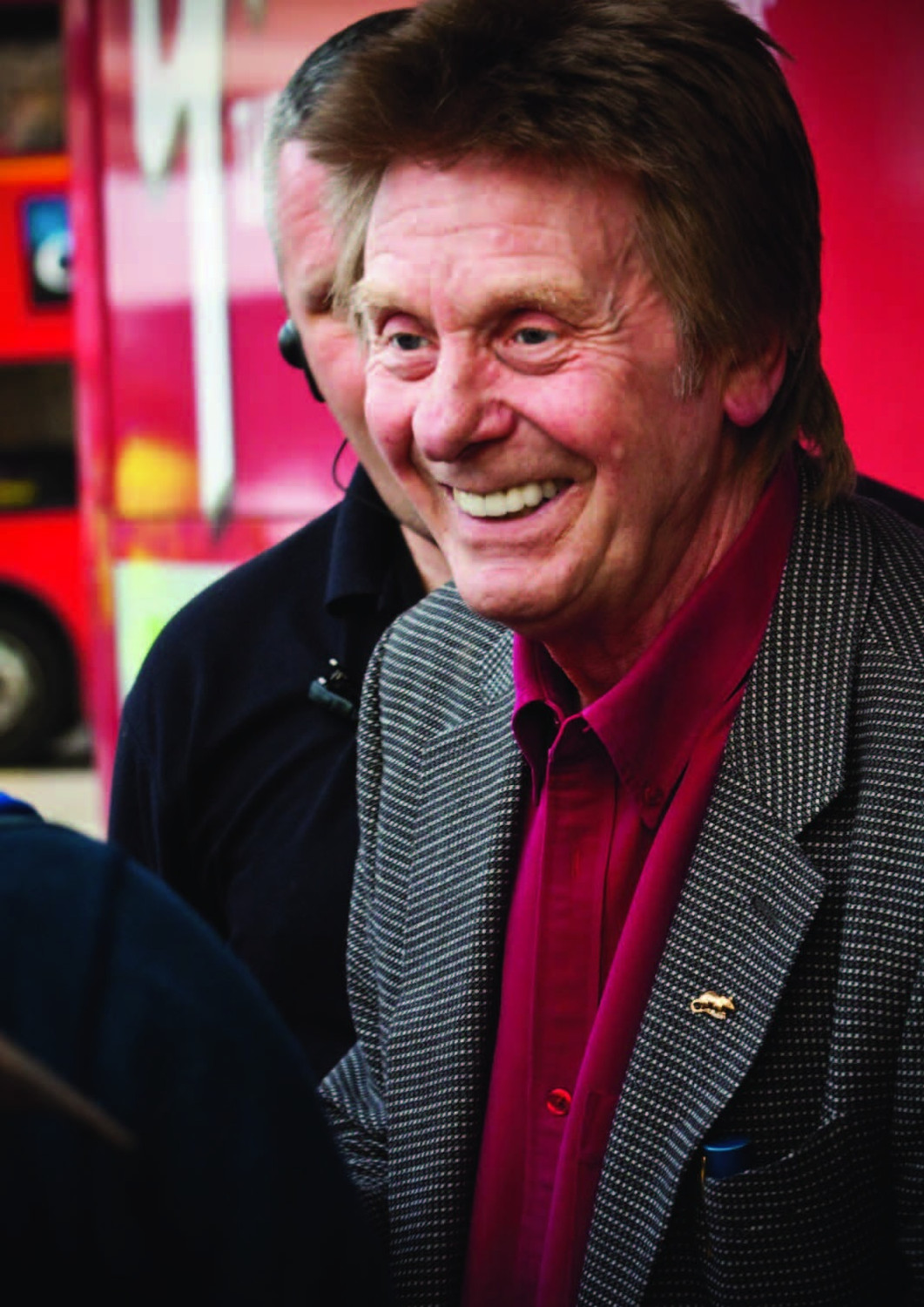 Colour portrait of Lincolnshire musician and entertainer Joe Brown.