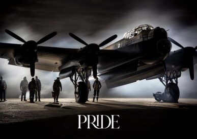 East Kirkby's Lancaster prior to its firework taxy run.