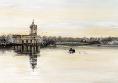 Normanton Church, original painting by Penny Richardson, www.pennyrichardson.co.uk.