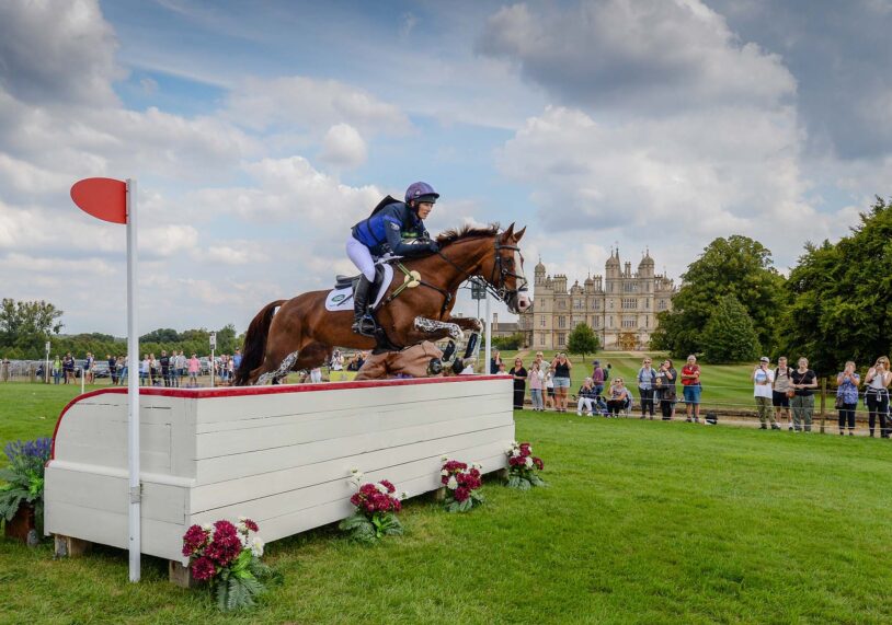 Zara Tindall riding Class Affair in cross country stage at the Defender Burghley Horse Trials, Image: Nixon Photo/Burghley Horse Trials.