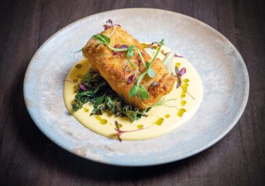 Hake kiev with garlic & parsley butter with lemon hollandaise, £19.95.