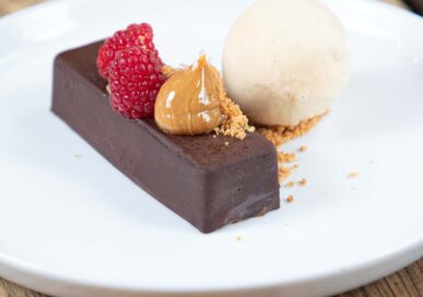 Salted caramel chocolate bar, vanilla ice cream £9.50.