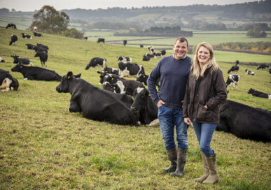 Dairy farmers Paul and Amy Eggleston.