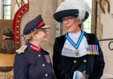 Susannah Fish, Rutland's new High Sheriff, with Lord Lieutenant Dr Sarah Furness.