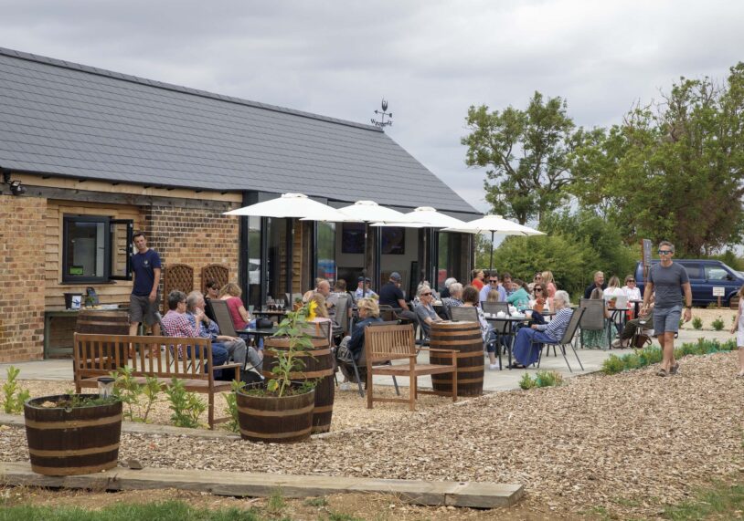 Wine tasting at Rutland Vineyard's tasting barn