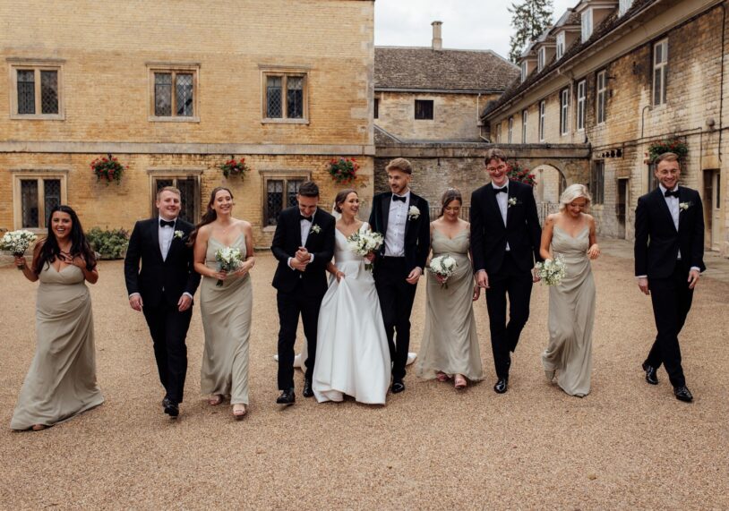 Bride and groom Lucy and Matt at their Burghley House wedding, Stamford
