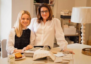 Sarah Harding with daughter Alice at Sarah Harding Interiors, Uppingham, Rutland