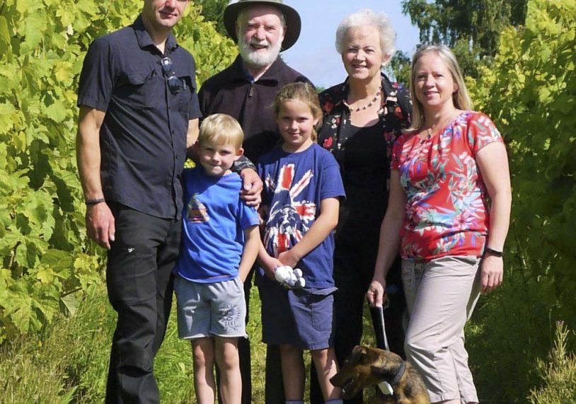 Three generations of winemakers, and Lukie dog!