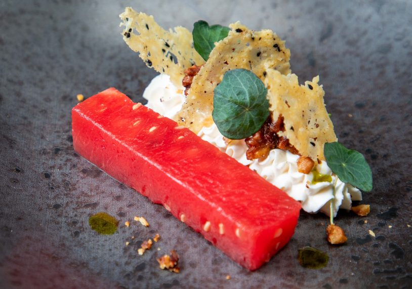 Beetroot cured salmon starter, £14.