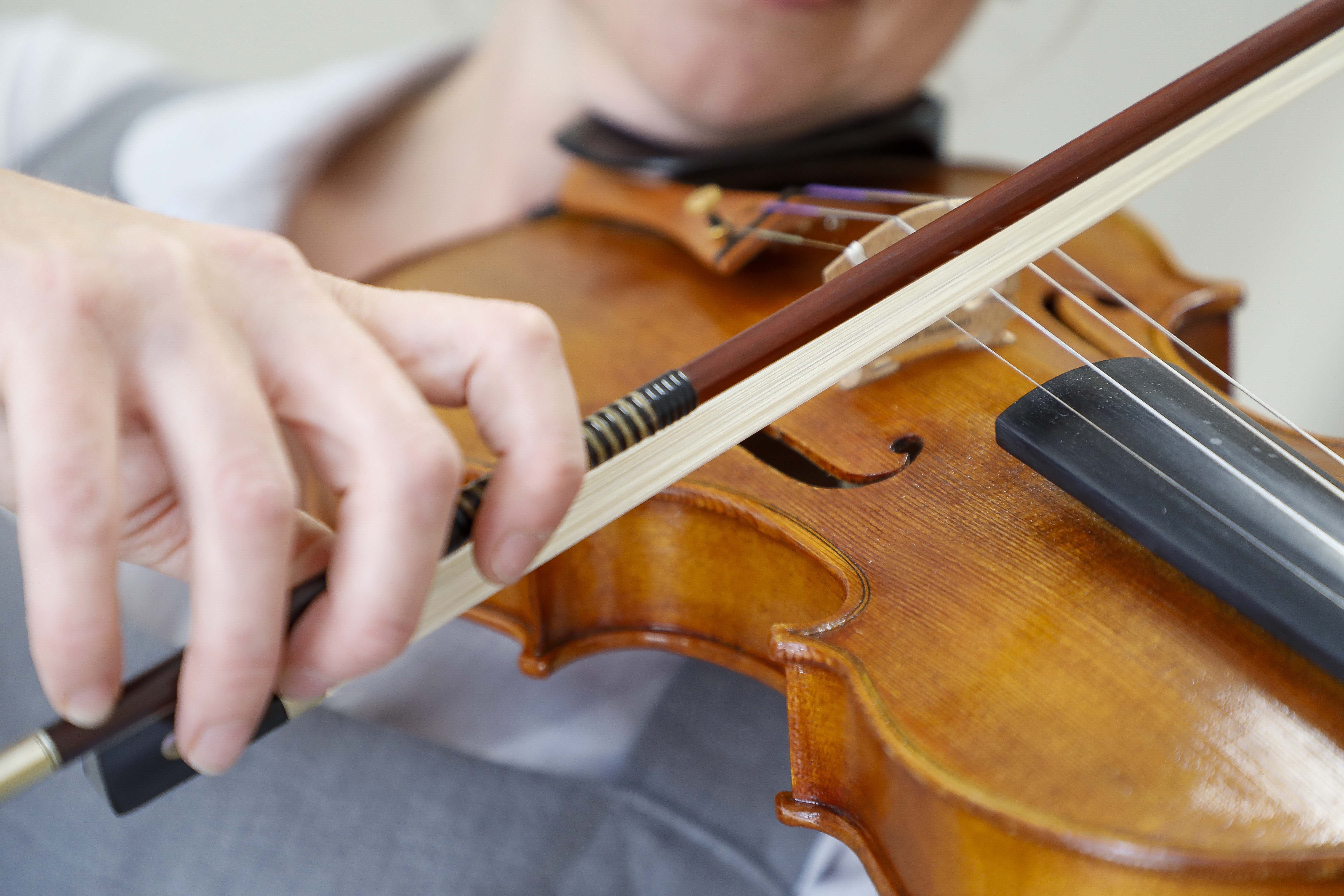 One of Libby's handmade violins.