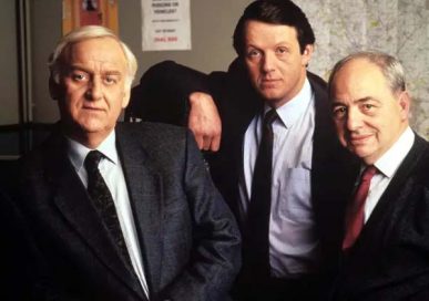 Colin Dexter, right