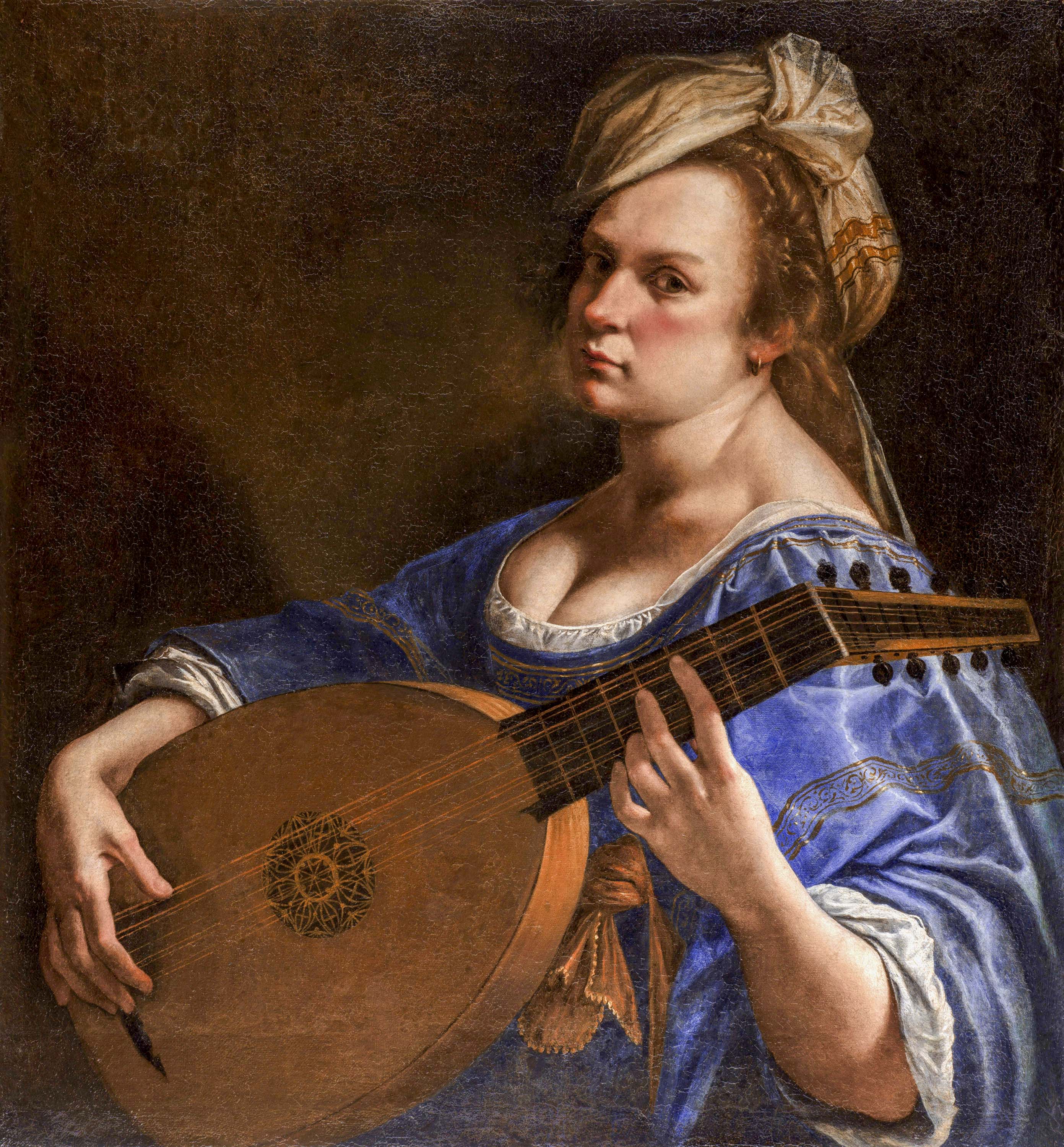 Artemisia Gentileschi, self-portrait as a lute player.
