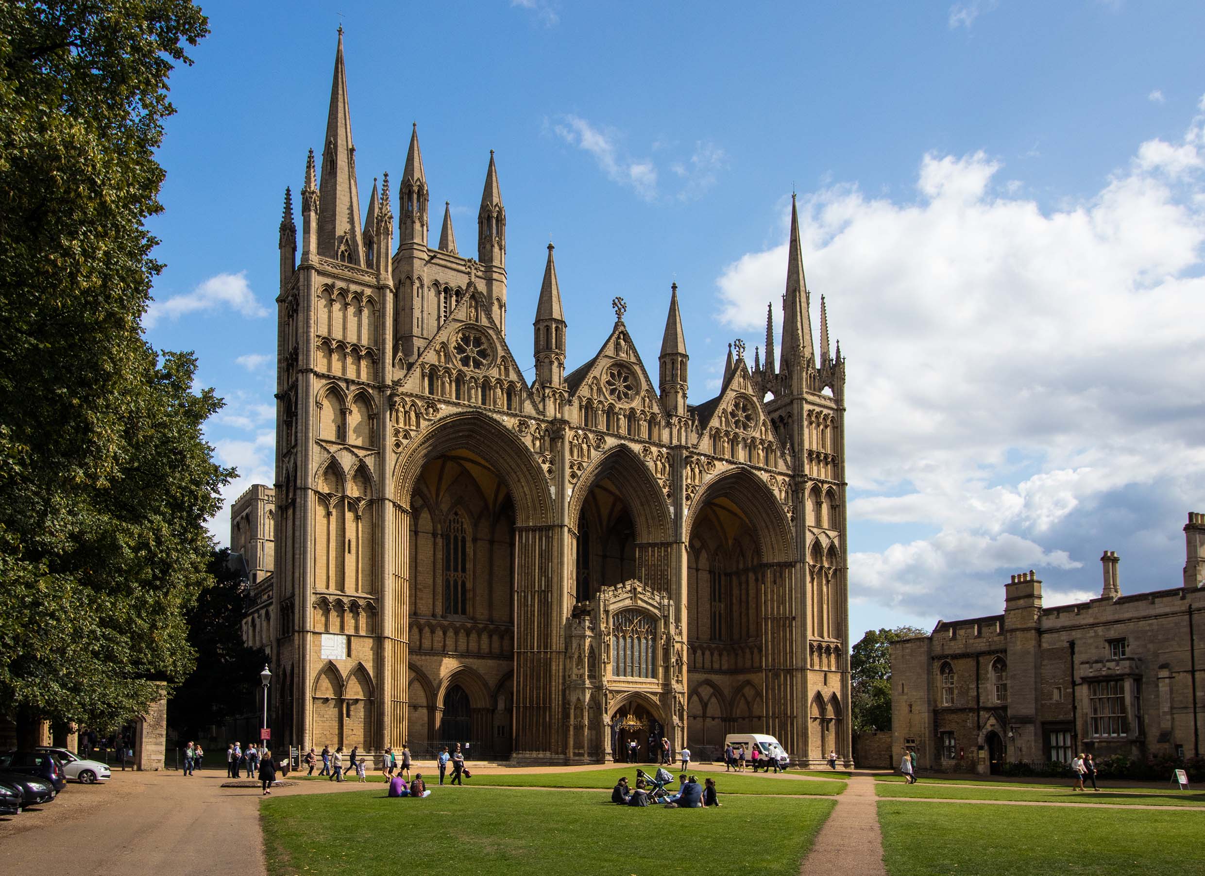 View of the Cathedral Church of St Peter, St Paul and St Andrew, Peterborough. Image: Shutterstock.