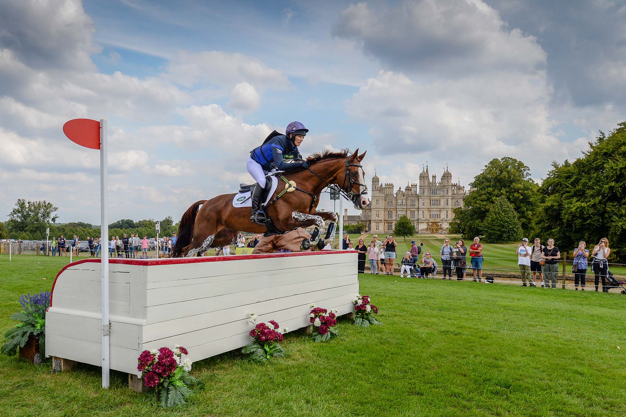 Zara Tindall riding Class Affair in cross country stage at the Defender Burghley Horse Trials, Image: Nixon Photo/Burghley Horse Trials.